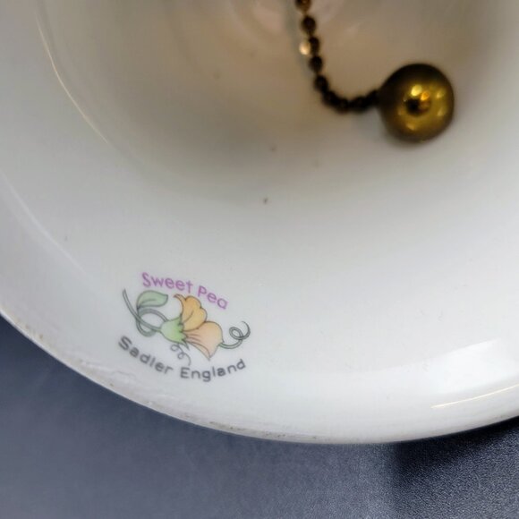 Vintage Sadler England Bell Sweet Pea Flower Porcelain Retro Floral Flowers Read - Picture 7 of 11